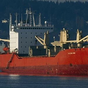 Cargo ship at anchor, Vancouver