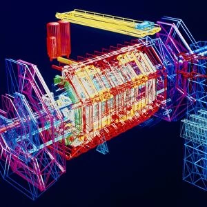Computer art of ATLAS detector, CERN
