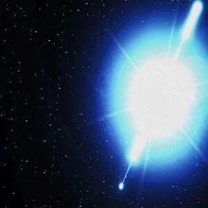 Computer artwork of a gamma ray burst