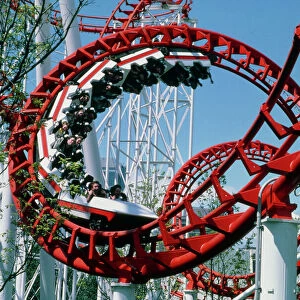 Corkscrew coil on a rollercoaster ride