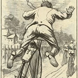 Cycling accidents, 19th century artwork C013 / 7905