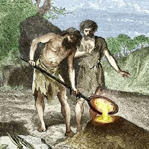 Early humans smelting bronze