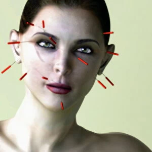 Facial acupuncture, artwork