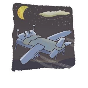 In-flight sleep, conceptual artwork