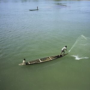 Men fishing, Laos, Asia