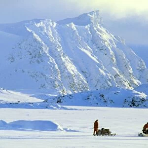 Skidoo and sledge transport, Antarctica