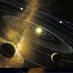 Solar System orbits, artwork C013 / 8987