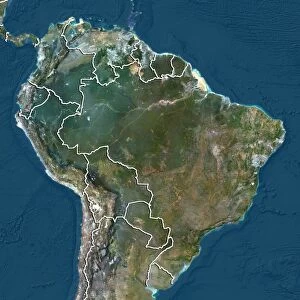South America, satellite image
