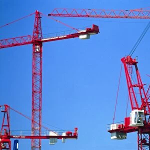 View of cranes on a construction site