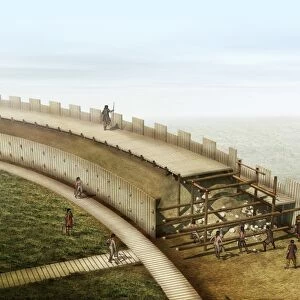 Viking ring fortress wall, artwork