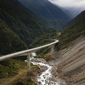New Zealand, Westland, Otira Gorge Viaduct. The Otira Gorge Viaduct, a modern example of engineering genius completed