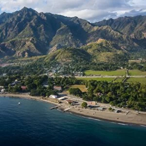Aerial of the costal exclave Oecusse (Oecussi), East Timor, Southeast Asia, Asia