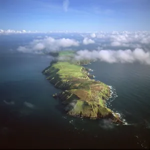 Aerial image of Lundy Island looking from north to south, Bristol Channel