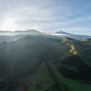 Aerial view of landscape, Zuleta, Imbabura, Ecuador, South America