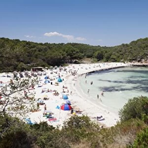 Beach and bay of Calas Amarador, Cala Mondrago, near Porto Pedro, Majorca (Mallorca), Balearic Islands (Islas Baleares), Spain, Mediterranean, Europe