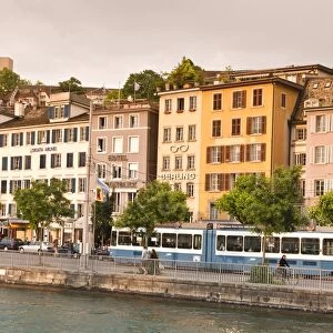 Buildings on the Limmat River, Old Town, Zurich, Switzerland, Europe