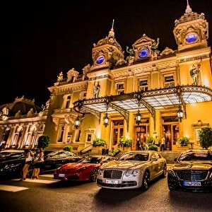 Casino at night, Monaco, Europe