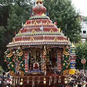 Chariot in festival procession, London, England, United Kingdom, Europe