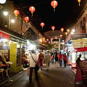 Chinatown street market at night, Singapore, Southeast Asia, Asia