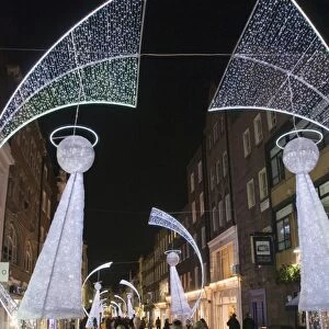 Christmas lights in South Moulton Street, near Oxford Street, London, England