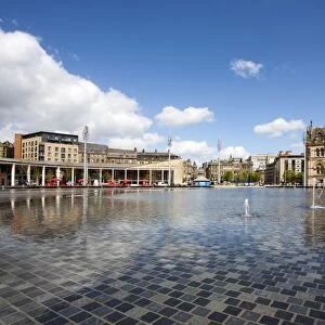 City Park Fountains and City Hall, Bradford, West Yorkshire, England