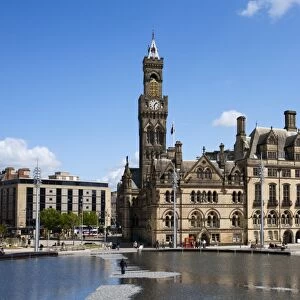 City Park Pool and City Hall, City of Bradford, West Yorkshire, England