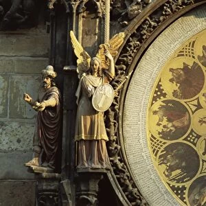 Close-up of the astronomical clock, Town Hall, Old Town Square, Prague