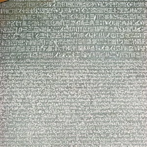 Detail, Rosetta Stone, British Museum, London, England, United Kingdom, Europe