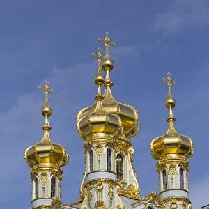 Domes of the Palace Church, Catherine Palace, Tsarskoe Selo, Pushkin, UNESCO World Heritage Site
