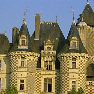 The entrance of the Chateau Les Reaux near Tours in Pays de la Loire, France, Europe
