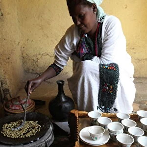 Ethiopian coffee ceremony, Lalibela, Wollo, Ethiopia, Africa