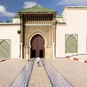 Exterior of the Mausoleum of Moulay Ismail, Meknes, Morocco, North Africa, Africa