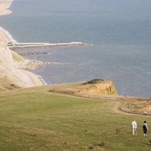 Eype mouth, Dorset coast path to Thornecombe Beacon, Jurassic Coast, UNESCO World Heritage Site