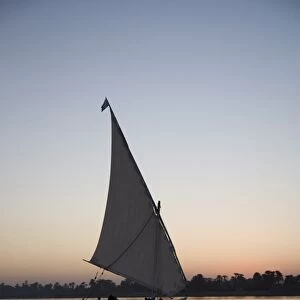 Felucca, sunset, River Nile, Luxor, Egypt, North Africa, Africa