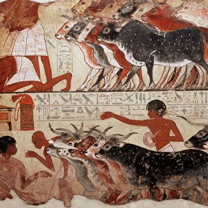 Fragment of a tomb painting dating from around 1400 BC from Thebes, Egypt