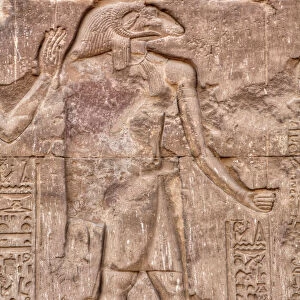 The God Khnum, Bas Relief, Hypostyle Hall, Temple of Khnum, Esna, Egypt, North Africa