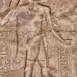 The God Khnum, Bas Relief, Hypostyle Hall, Temple of Khnum, Esna, Egypt, North Africa