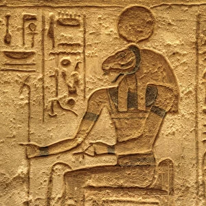 God, Sobek, Sunken Relief, Lateral Chamber, Ramses II Temple, UNESCO World Heritage Site