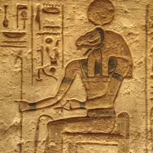 God, Sobek, Sunken Relief, Lateral Chamber, Ramses II Temple, UNESCO World Heritage Site