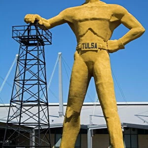 Golden Driller outside the Convention Center