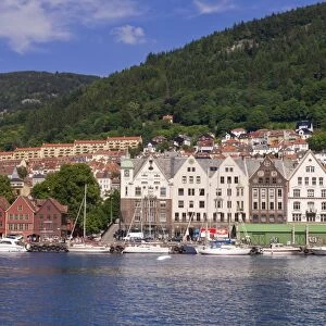 The historic district of Bryggen in Bergen, Norway, Scandinavia, Europe