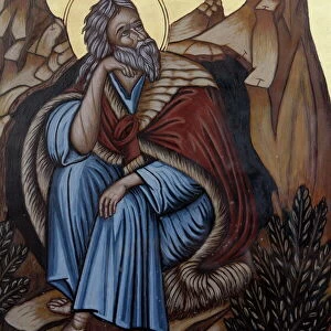 Icon of the Prophet Elias in Haifa Melkite Cathedral, Haifa, Israel, Middle East