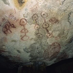 Indian rock paintings, Fontein Caves, Arikok National Park, Aruba, West Indies