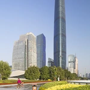 International Finance Centre and skyscrapers in Zhujiang New Town, Tian He, Guangzhou, Guangdong, China, Asia