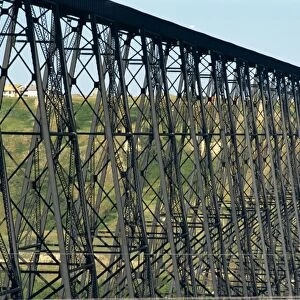 The iron trestle rail bridge at Great Falls