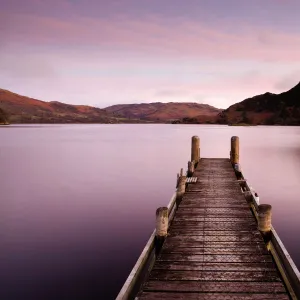 Jetty on Ullswater at dawn, Glenridding Village, Lake District National Park