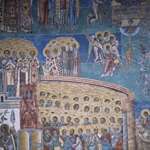 Detail of the Last Judgement, painted between 1547 and 1550, west wall of Voronet Monastery
