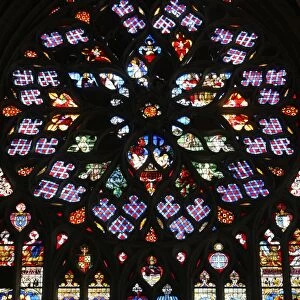 Last Judgment, Rose Window, St. Stephens Cathedral, Sens, Yonne, Burgundy