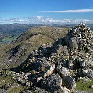 The Langdale Valley and Wetherlam from Swirl How, Coniston Fells, Lake District National Park, UNESCO World Heritage Site, Cumbria, England, United Kingdom, Europe