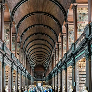 Long Room interior, Old Library building, Trinity College, Dublin, Republic of Ireland